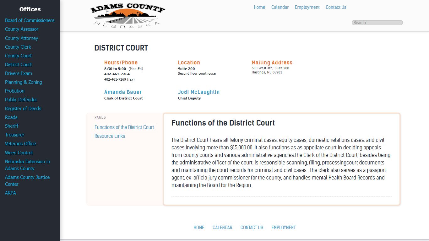 District Court - Adams County, Nebraska